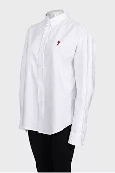 Oversized shirt with embroidered logo