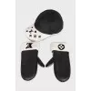 Sheepskin cap and glove set