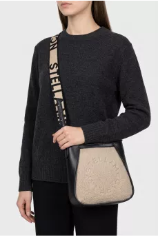 Crossbody bag made of eco-leather and textile