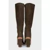 Green suede boots