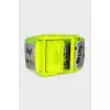 Textile belt with a signature print