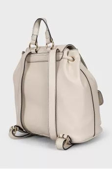 White leather backpack
