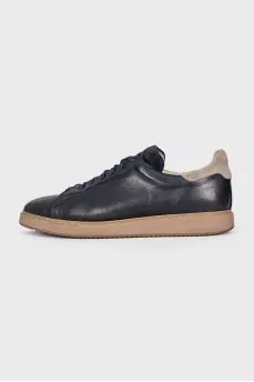 Men's blue leather sneakers