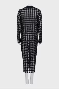 Semi-transparent straight-cut cardigan