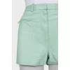 Leather shorts with pockets