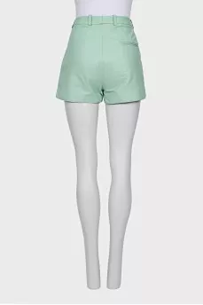 Leather shorts with pockets