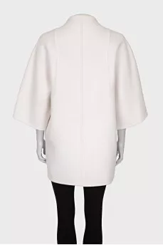 Wool coat with wide sleeves