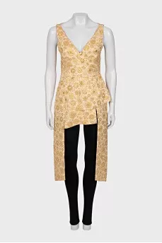 Golden dress with a zipper