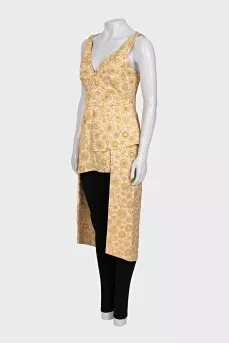 Golden dress with a zipper