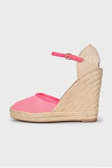 Mesh wedge sandals