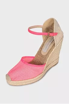 Mesh wedge sandals