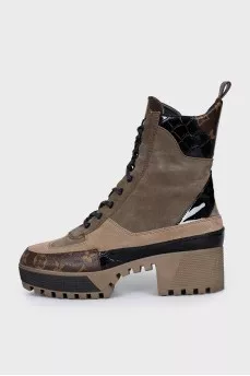 Laureate suede and canvas boots
