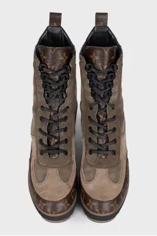 Laureate suede and canvas boots