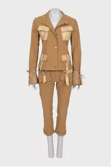 A suit with cropped trousers