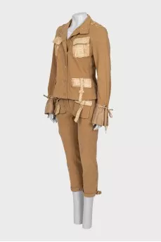 A suit with cropped trousers