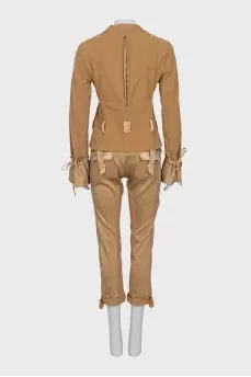 A suit with cropped trousers