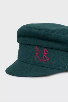 Green cap with embroidered logo