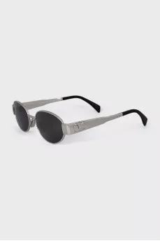 Silver frame sunglasses with logo