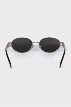 Silver frame sunglasses with logo