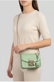 Metropolis green leather bag