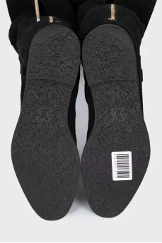 Suede over-the-knee boots with a back zip