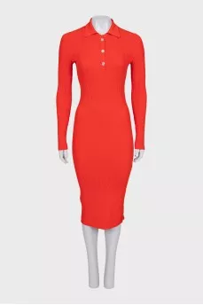 Bodycon polo dress with buttons