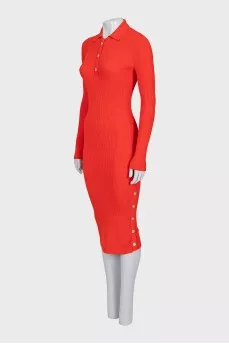 Bodycon polo dress with buttons