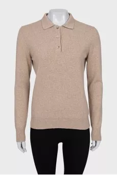Beige button-down pullover