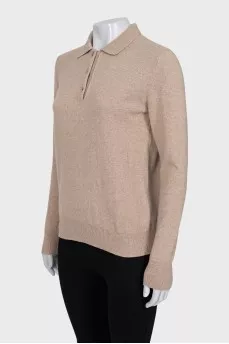 Beige button-down pullover