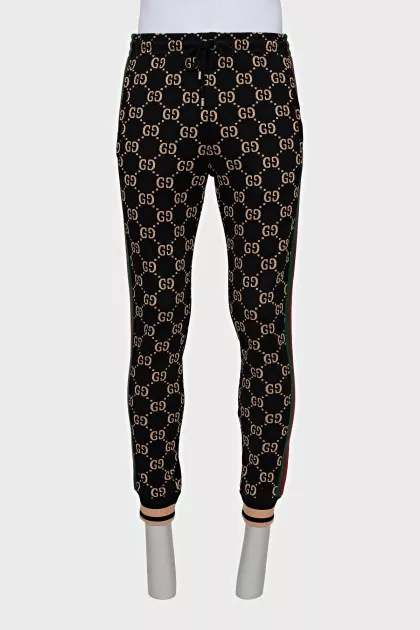 Men's sweatpants with a signature print