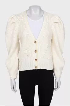 Tapered button-down cardigan