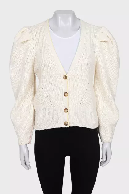 Tapered button-down cardigan