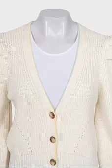 Tapered button-down cardigan