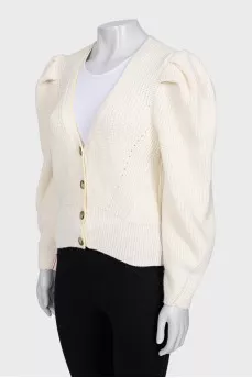 Tapered button-down cardigan