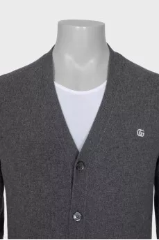 Men's wool and silk cardigan