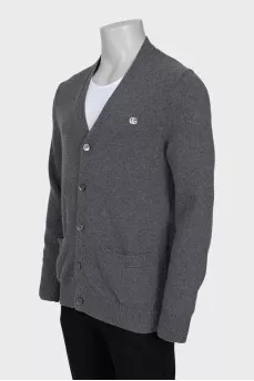 Men's wool and silk cardigan