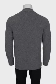 Men's wool and silk cardigan