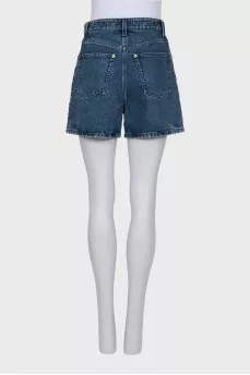 Denim shorts with signature monogram