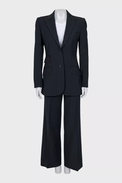 Black suit with wide trousers