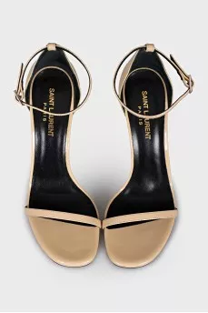 Patent leather sandals with heels