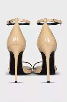 Patent leather sandals with heels