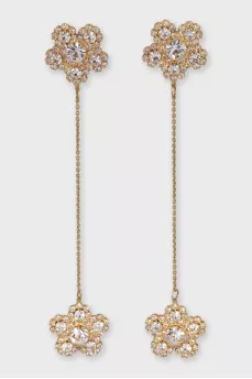 Long earrings with crystals