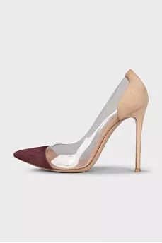 Suede shoes with silicone inserts