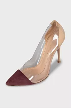 Suede shoes with silicone inserts
