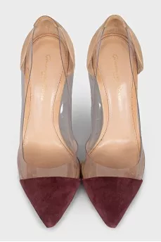 Suede shoes with silicone inserts