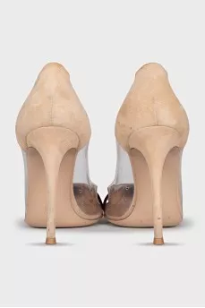 Suede shoes with silicone inserts