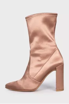 Pink textile half-boots