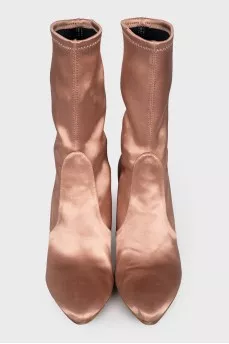 Pink textile half-boots