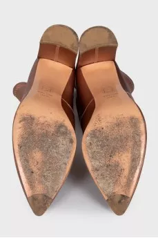 Pink textile half-boots