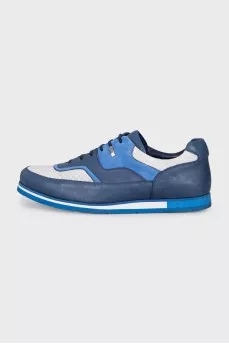 Men's blue lace-up sneakers
